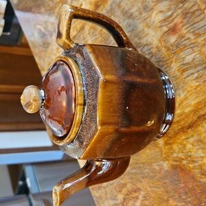 Vintage Brown Ceramic Teapot
